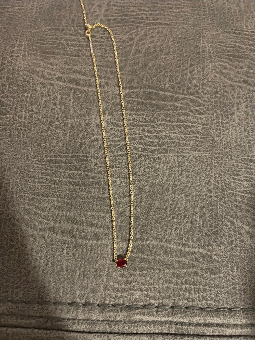 Gorjana Gold Necklace with Ruby Red Jewel